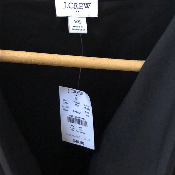 NWT J. Crew Factory drapey neck tank - black - Picture 2 of 3